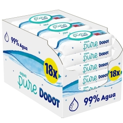 Dodot Toallitas Húmedas Aqua Pure 6 Packs de 3x48 ud (0,29 €/ud)