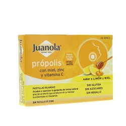 Juanola própolis 24 pastillas sabor limón y miel