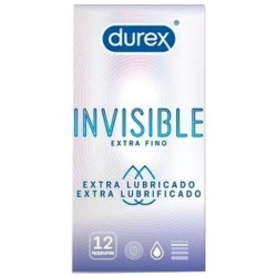 Durex Invisible Extra Fino Extra Lubricado 12 Unidades