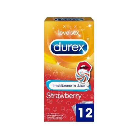 parálisis consola pulgada Preservativos Durex Sabor Fresa 12 unidades