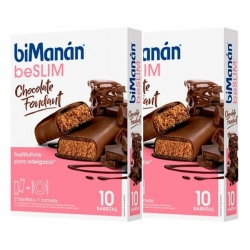 BiManan BeSlim Barritas Chocolate Fondant Duplo 10 Unidades