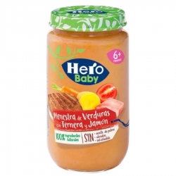 Hero Baby Potito De Menestra de Verduras con Ternera y Jamón 235 g